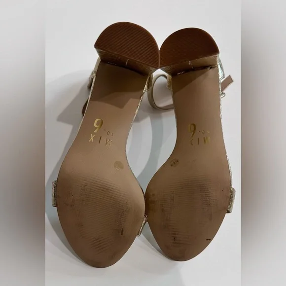 Mix No. 6 Gold Block Heel Sandals - Picture 9 of 12